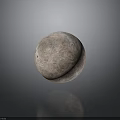 Moon Sphere Surface With Craters On Gray Background And Reflection