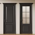 Black Interior Doors With Different Designs Glass Panels And Solid Wood 3d model