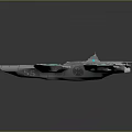 Sci Fi Aircraft Model With Blue Rotors Gray Body And Yellow Markings