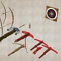 Chinese bow and arrow crossbow archery weapon 3d model