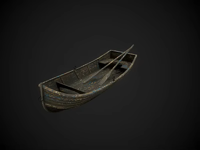 Realistic Wooden Boat Modern Realistic Boat Wooden Boat Boat Vehicle Paddle 3d model