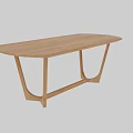 Modern Wooden Dining Table With Unique Curved Legs And Sleek Surface Design