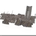 Intricate Industrial Structure Model Featuring Metal Frames Tower Sections And Interconnected Layers