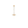 Unique Shaped Glass Chandelier With Golden Accents And Cascading Transparent Elements
