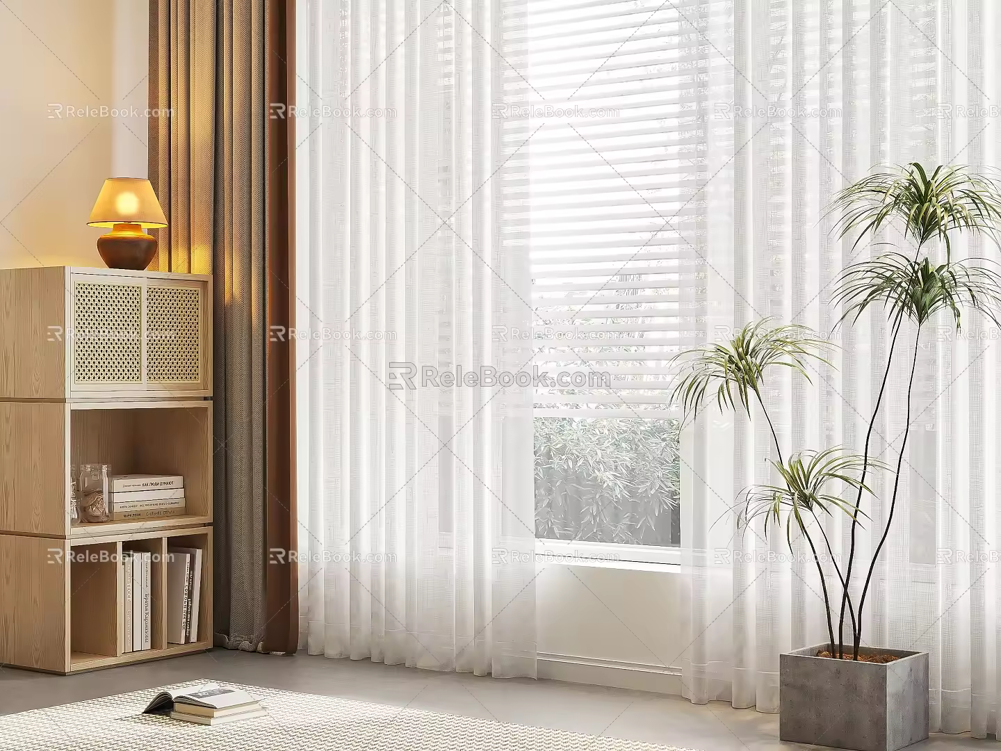 Modern Curtain Screen Combination 3d model