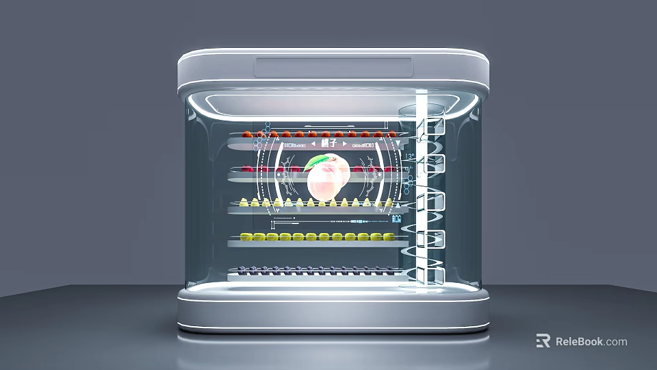 Transparent Commercial Display Equipment With Layered Shelves And Illuminated Interior 3d model 