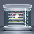 Transparent Commercial Display Equipment With Layered Shelves And Illuminated Interior