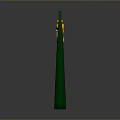Ornate Green And Gold Decorative Harp With Carved Details For Home Decoration