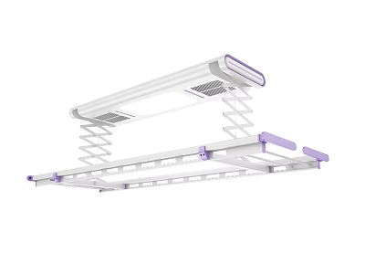 Electric Clothes Drying Rack With Retractable Design LED Lights And UV Sterilization 3d model