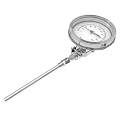 Stainless Steel Industrial Thermometer With Dial Display And Long Probe For Temperature Measurement