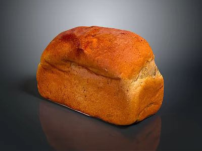 Freshly Baked Golden Crust Bread Loaf With Shiny Surface And Soft Texture 3d model