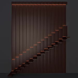 wood grain staircase wood grain decorative wall 3d model