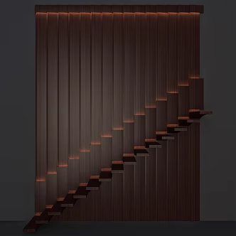wood grain staircase wood grain decorative wall 3d model