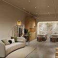 Modern Beauty Salon Interior Design With Styling Mirrors And Comfortable Sofa 3d model
