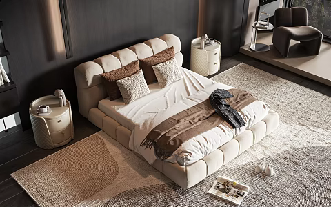 Modern style commodity bed 3d model