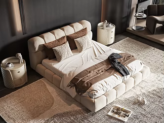 Modern style commodity bed 3d model