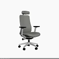 Gray Office Chair With High Backrest Armrests Swivel Wheels And Adjustable Features