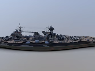 modern warship battleship destroyer 3d model