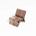 Modern Abstract Sofa With Walnut Wood Curved Design For Interior Decor 3d model