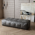 Leather sofa stool 3d model