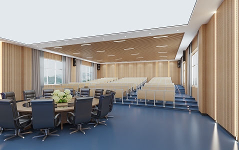 Modern Conference Hall Stairway Meeting Room 3d model