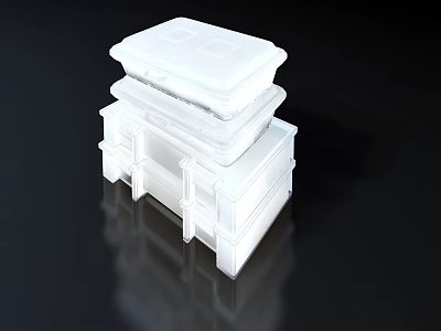 Transparent Plastic Storage Boxes With Stackable Design And Secure Lids For Organization 3d model