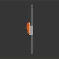Orange Rectangular Device With Display Screen On Vertical Silver Metal Pole