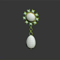 Exquisite Gold Jewelry With Round Pearl Floral Setting And Dangling Teardrop Pearl