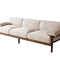 Log wind multi-person sofa three-seat sofa 3d model