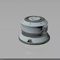 Modern Cylindrical Equipment With Two Tier Design White Body Base And Red Indicator