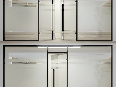 Modern Glass Door Wardrobe Design With Open Shelves And Storage Space 3d model