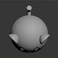 Silver Metallic Mouse Character Featuring Shiny Surface And Stylized 3D Design