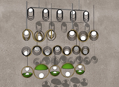 Modern chandelier bulb chandelier combination 3d model