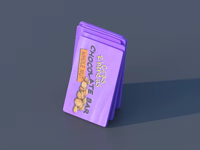Public Vending Machine With Purple Wrapped Black’s Hazelnut Chocolate Bar Packages 3d model