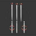 Tactical Military Weapons With White Cylindrical Bodies And Red Stabilizing Fins