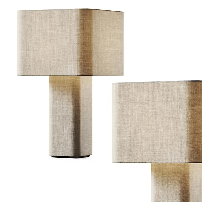 Modern Table Lamps With Fabric Shades And Textured Bases In Neutral Colors 3d model