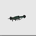Green Military Rifle With Scope Barrel Grip And Yellow Stripe Details