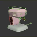 Stylish Pink Espresso Machine With Vintage Design Metal Base And Wooden Handle