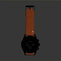 Stylish Modern Watch with Black Dial Orange Strap and Metal Case