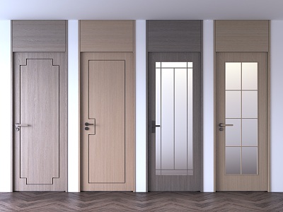 Top door single door swing door wooden door bedroom door minimalist door new Chinese style single door cream wind single door 3d model