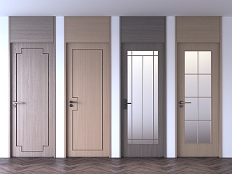 Top door single door swing door wooden door bedroom door minimalist door new Chinese style single door cream wind single door 3d model