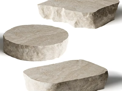 Natural Stone Coffee Tables With Various Shapes And Rough Surface Design 3d model