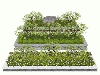 Modern flower bed green flower pond flower bed flower box flower pond shrub 3d model