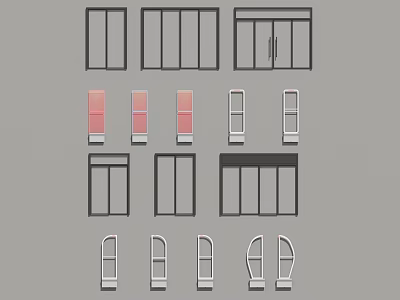 Various Home Window Designs Including Sliding Casement And Glass Panel Styles 3d model