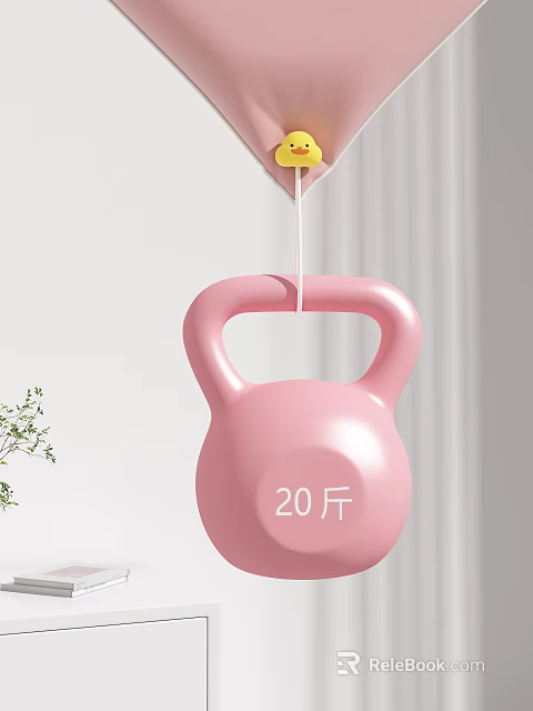 Pink 20 Jin Kettlebell Ideal For Home Fitness Training Equipment 3d model 