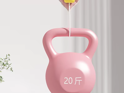 Pink 20 Jin Kettlebell Ideal For Home Fitness Training Equipment 3d model