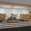 library reading room reading area book bar bookcase bookshelf office cultural area booth rest area 3d model
