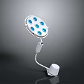 White Lighting Fixture Set with Blue LED Lights Flexible Arm and Multiple Bulbs