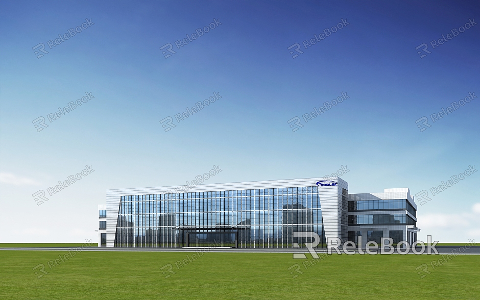 Modern Factory Building Industrial Park Factory Building Bird's Eye View Plan Office Building Dormitory Perspective model