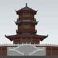 Chinese Tower Octagonal Pavilion 3d model